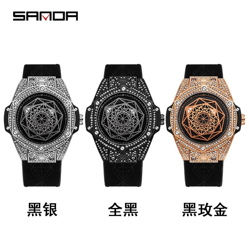 Watch Men Live Explosions Real Belt Automatic Mechanical Watch Live Explosions Luminous Waterproof Fashion Diamond Simple - Image 5